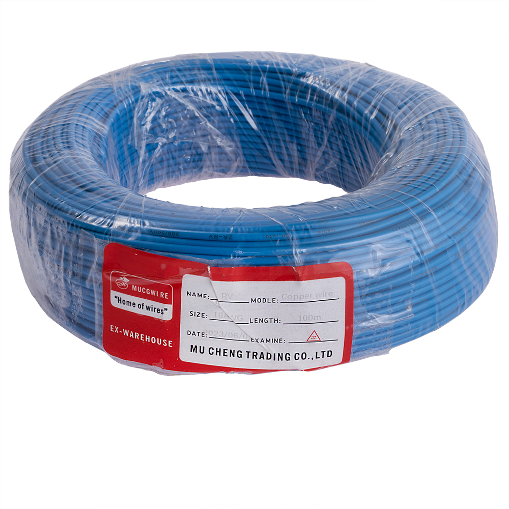 Провод многожильный 1.0mm2 (18AWG/32xD0.20мм, медь, PVC), синий