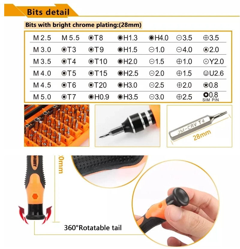 Набір (45в1) викрутка з бітами (JM-8129 – Jakemy)