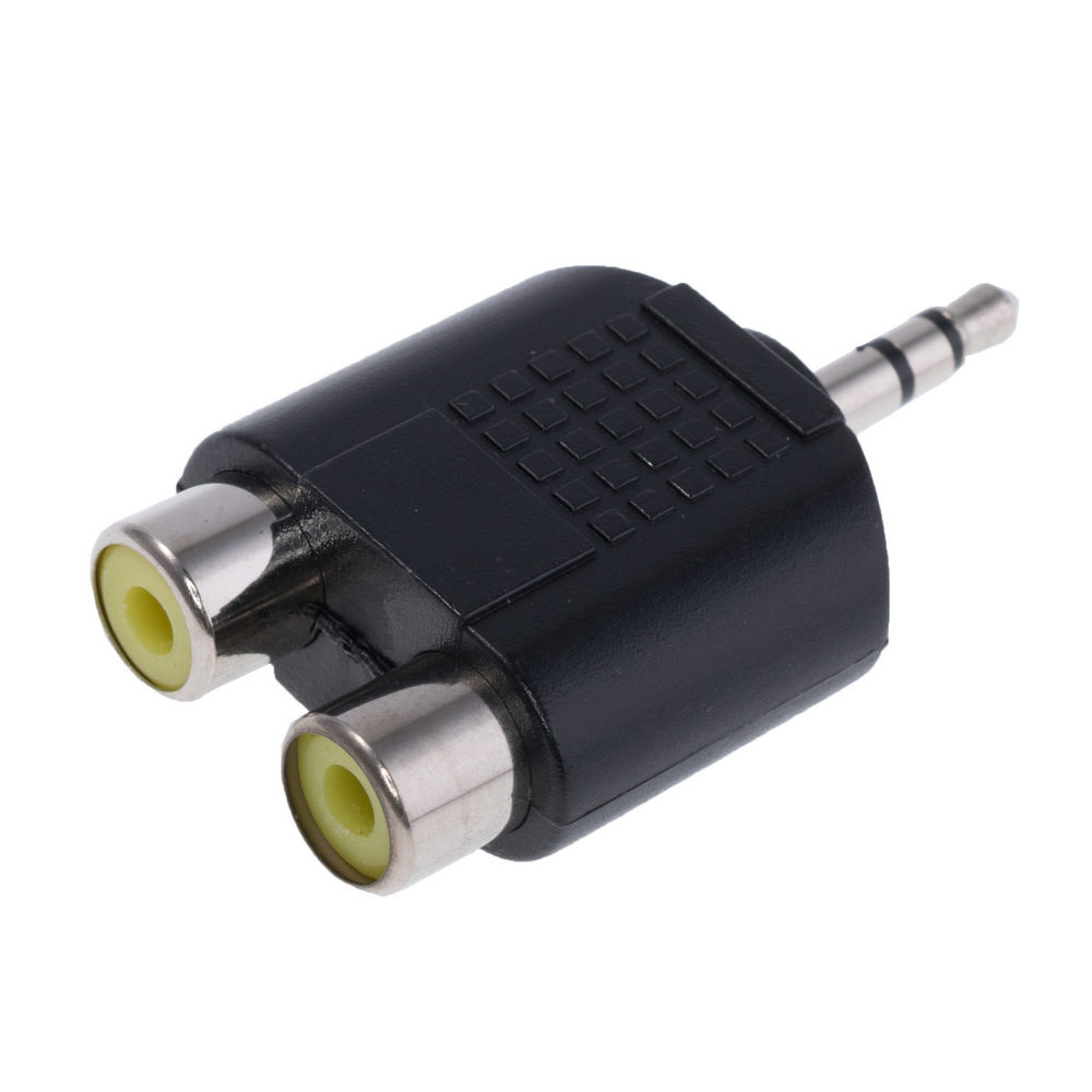 AC-010 Adapter; Jack 3,5mm Stecker, RCA Steckdose x2; stereo