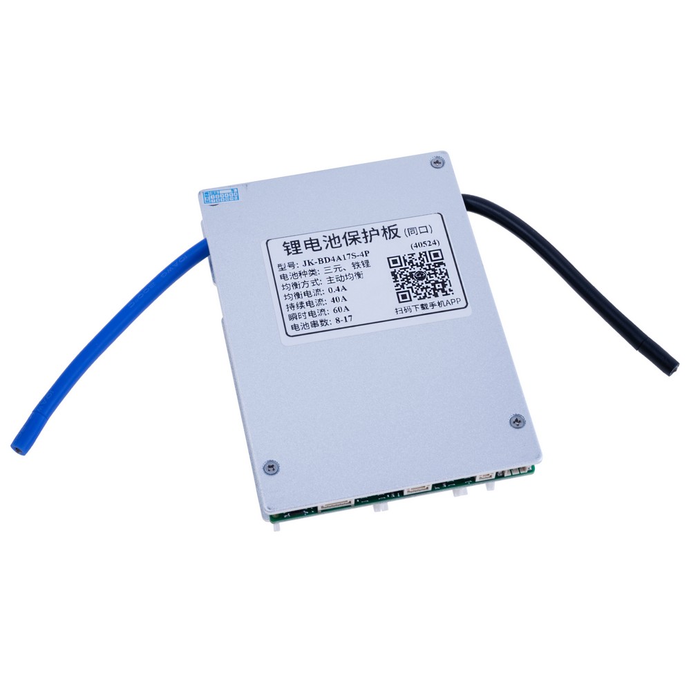 BMS JK-BD4A17S4P-CAN (Li-Ion/LiFePo4/LTO 8S-17S; Balancer 0.4A; Charge/Discharge: 40A; BT/RS485)