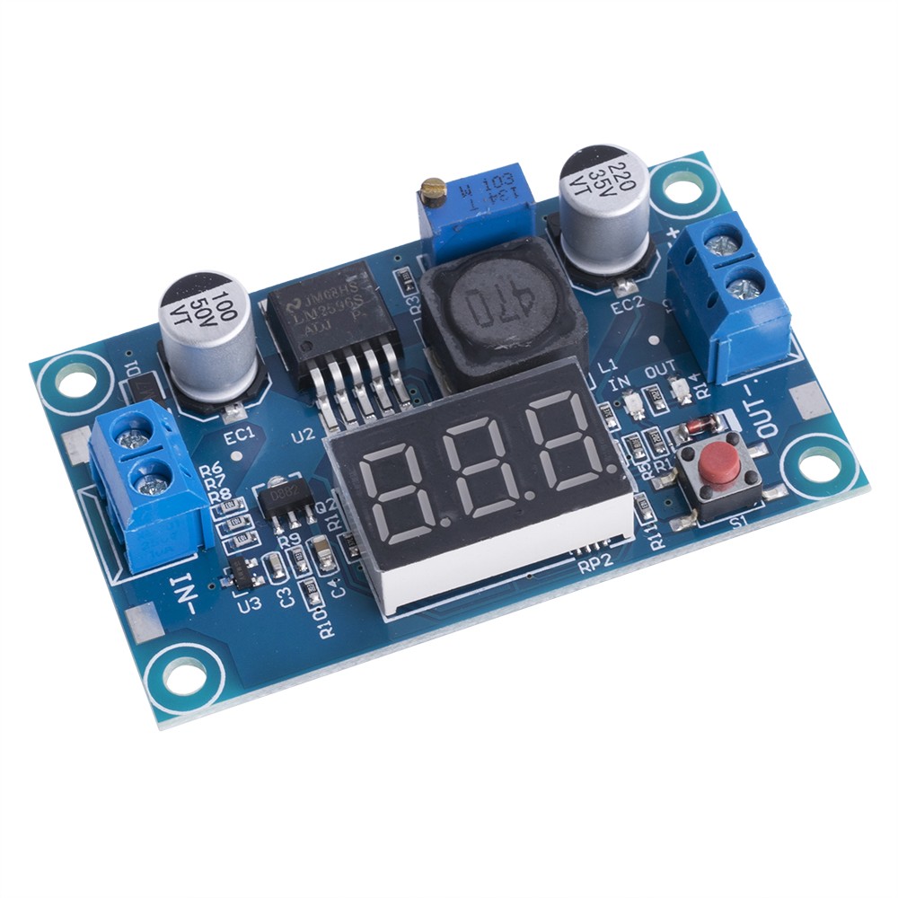 LM2596 Power Step-down Voltage Regulator Module w/ Voltmeter Display