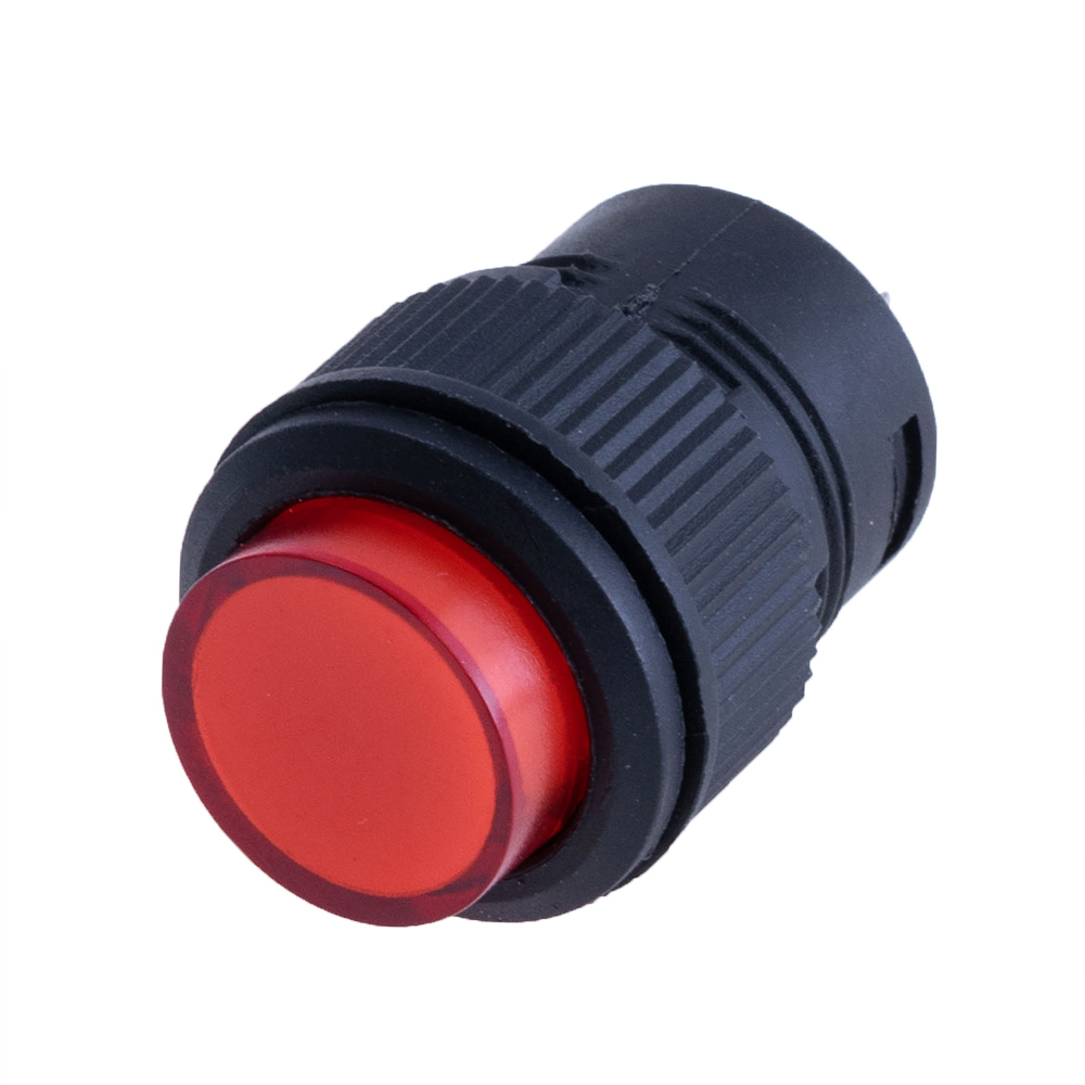 Кнопка з фіксацією червона R16-503AD