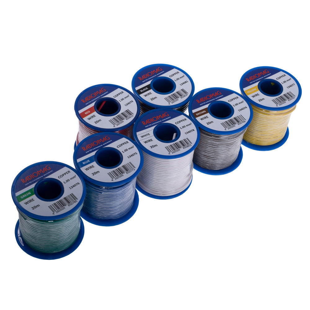 Litzensortiment 1,0mm² Kupfer PVC 7-farbig 20m Spulen