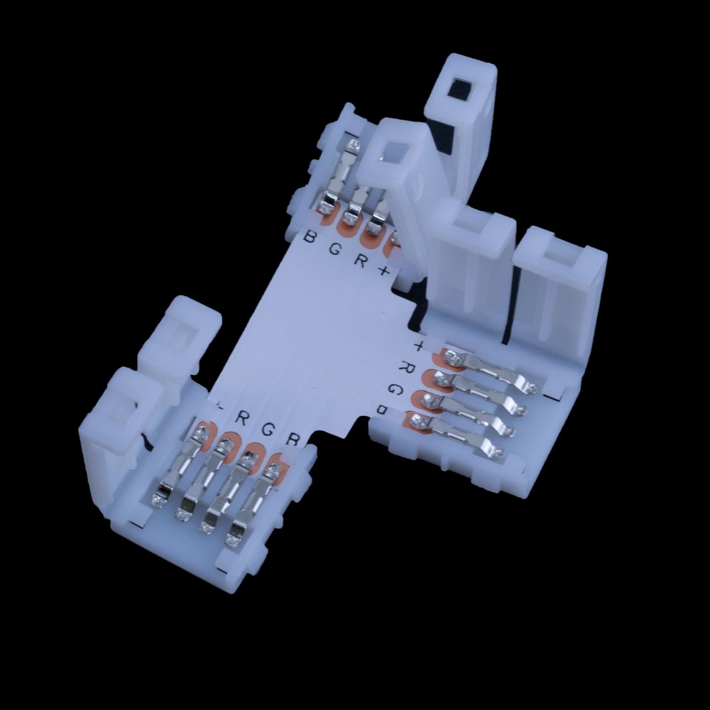 З'єднувач кутовий "T" 10mm LED 3528/5050, 4 контакта.