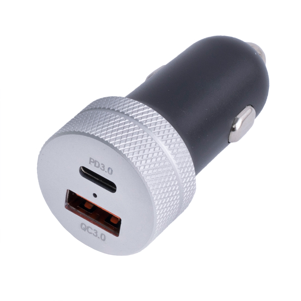 Автомобильное зарядное устройство USB-A + USB-C. Уценка: без упаковки