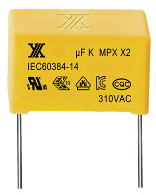 MPX 100nF 310VAC J(±5%), P=10mm, 13x11x5mm X2-104K310VACC2-1 YY-конденсатор плівковий